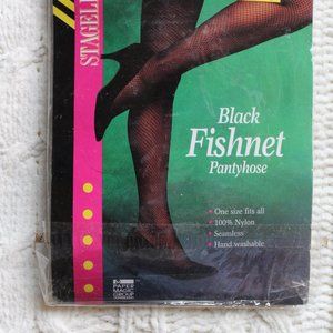 Black Seamless Fishnet Pantyhose